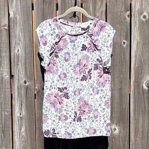Loft pink floral top size small